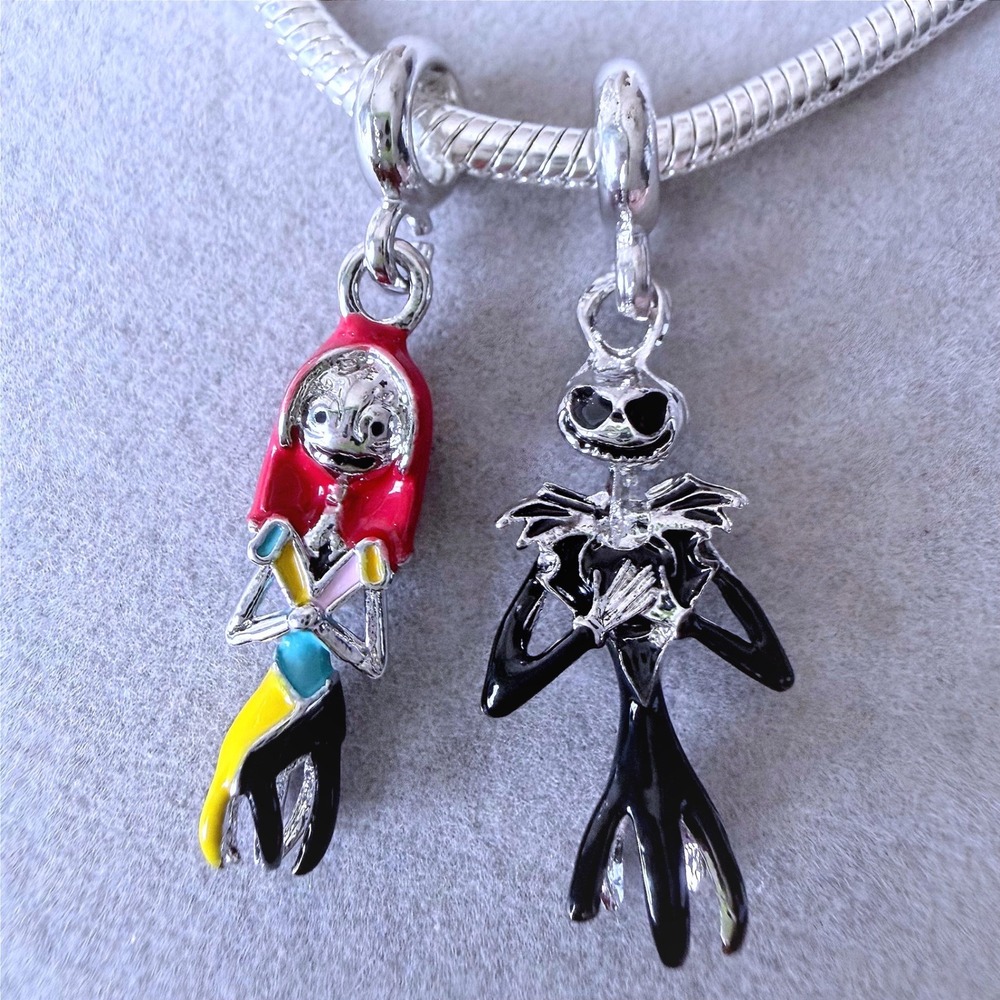 Jack and Sally Nightmare Before Christmas Charms fits PANDORA
